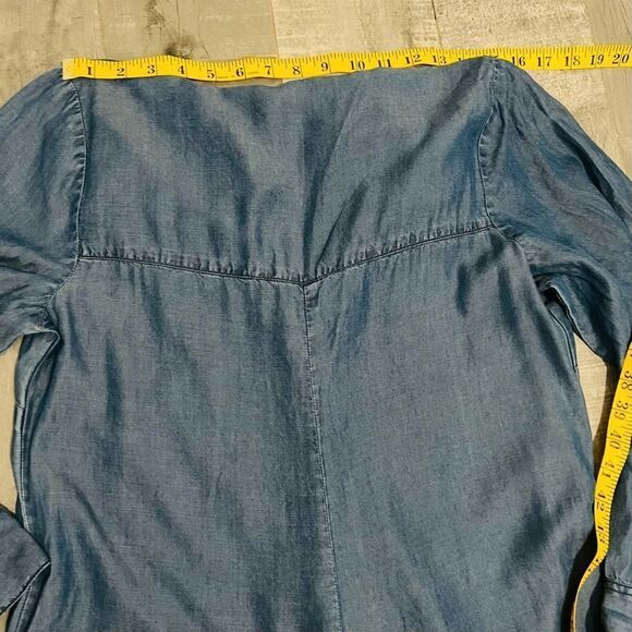 NWOT Elan Denim Lyocell Chambray Drop Waist Cuffed Playsuit Romper Shorts S - Picture 13 of 16